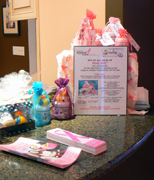 Pink NYC scented products on display